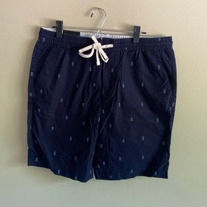 Navy Pineapple Banana Republic Slim Fit Deck Shorts Size Large